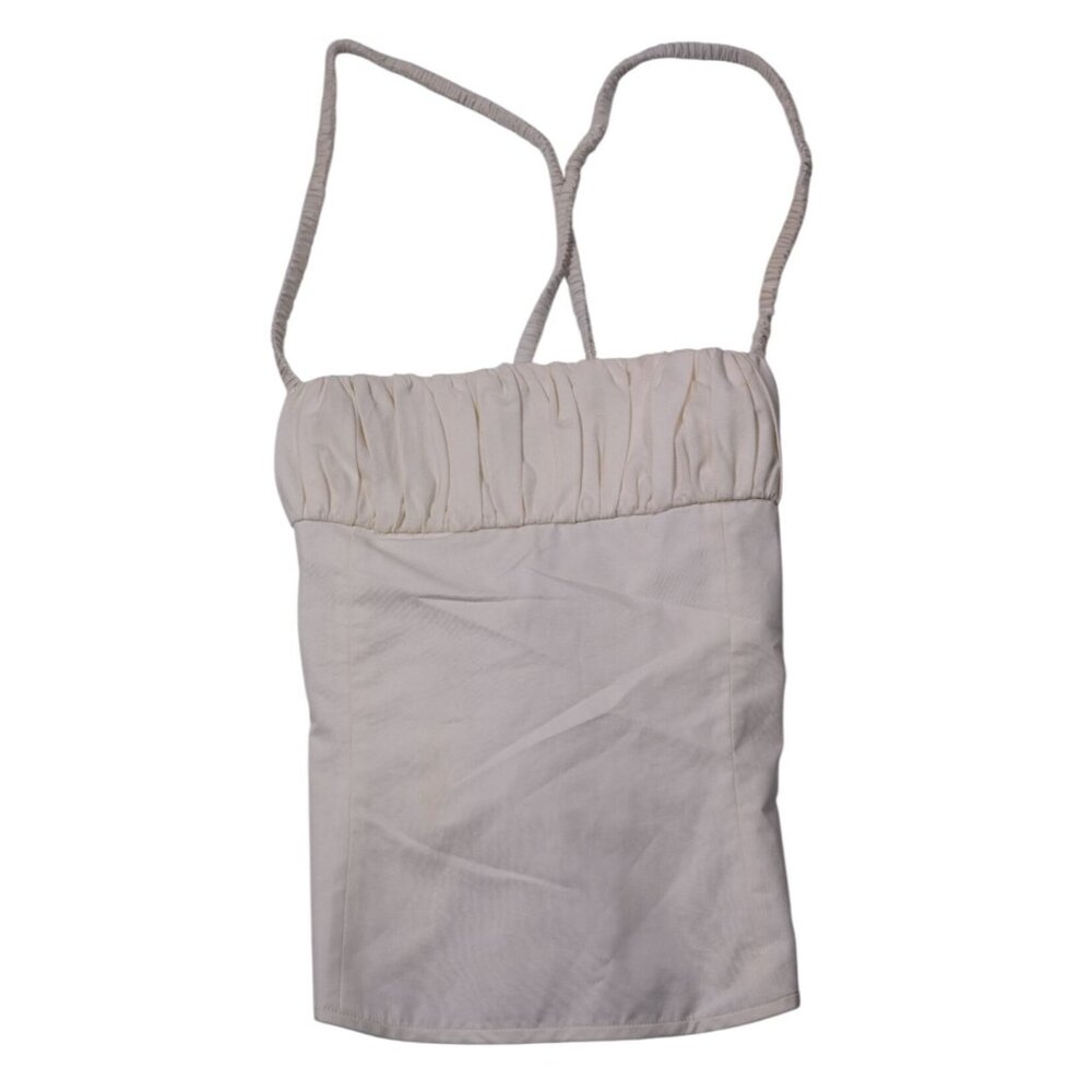 Tae Park Scrunchie Apron Top in White